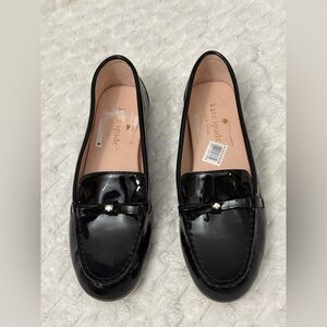 Kate Spade Loafers Danika Patent Leather Flats Black Shoe Size:5.5B $170